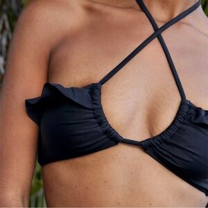 NWT Aerie Ruffle Halter Bikini Swim Top